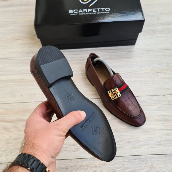 Brown Men\'s Genuine Leather Loafer - Leather Sole main image 2